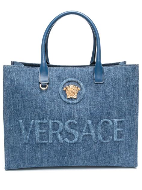 sacoche versace medusa|versace denim tote bag.